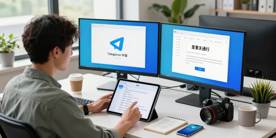 Explore the Telegram Chinese Version interface in a modern workspace.