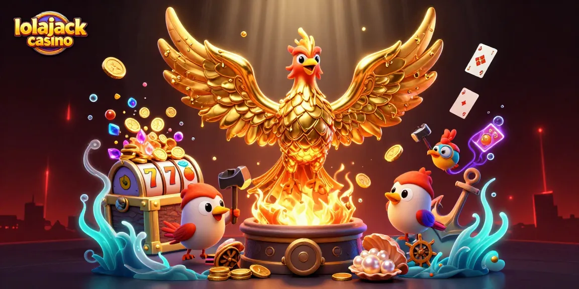 Experience thrilling gaming at lolajack casino with vibrant graphics, slot reels, and molten treasures.