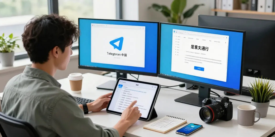 Explore the Telegram Chinese Version interface in a modern workspace.