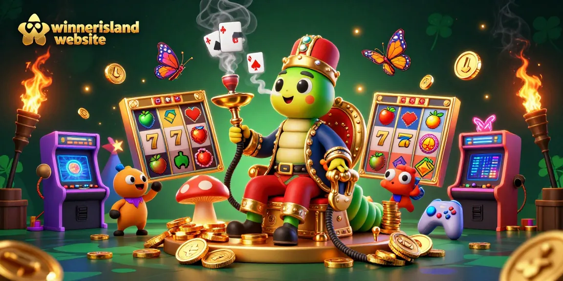 Engage in thrilling gameplay at the winnerisland website with exciting slots and poker themes, illustrated.